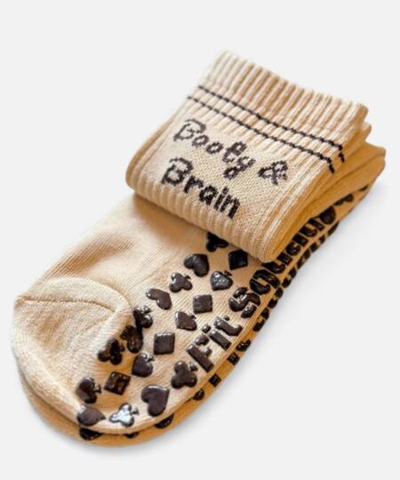 Mocha B&Brain Grip Socks