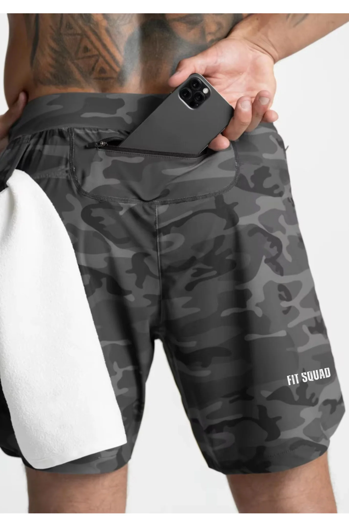 Black Camo Short